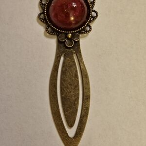 Vintage-Inspired Gold and Red Bookmark
